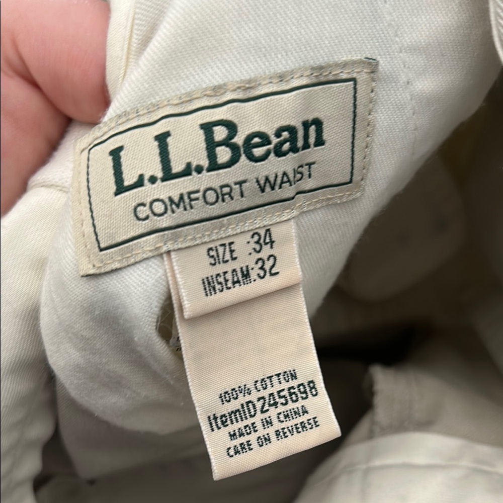 L.L. Bean Tan Chinos Soft Fabric Tapered Design - Picture 2 of 3